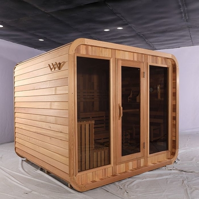 Stanza rossa del Canada Cedar Wooden Cube Steam Sauna per la persona 8