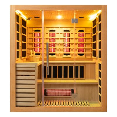 Sauna a vapore a infrarossi per interni per 4 persone in legno massello di grandi dimensioni per la casa