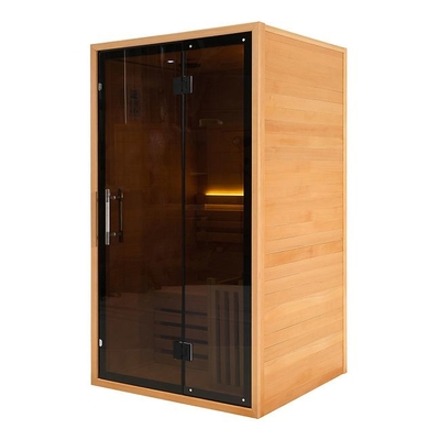 Bagno turco per sauna domestica in legno massello con stufa elettrica 1750W per 2 persone