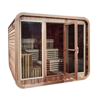 Sala sauna esterna secca a cedro per la salute e il rilassamento 15 ~ 90 ° C Temperatura di montaggio richiesta