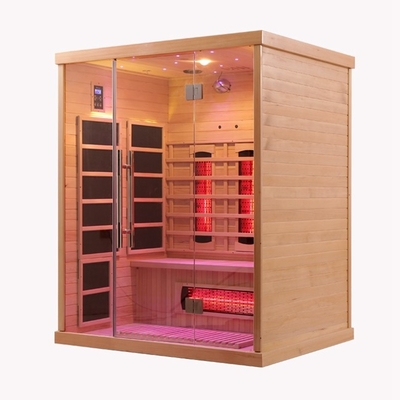 1-4 colore infrarosso lontano di legno di sauna delle persone con vetro temperato trasparente
