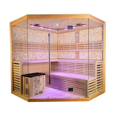 5 - Stanza di sauna a vapore tradizionale della cicuta di lusso di dimensione della persona 8 con il riscaldatore della stufa 6kw