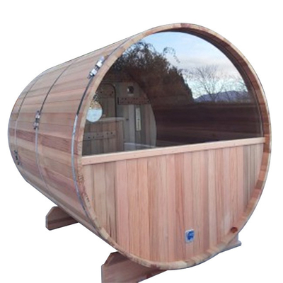 Persona di RoHS 8 intorno a sauna all'aperto Cedar Barrel Sauna Wood Stove rosso