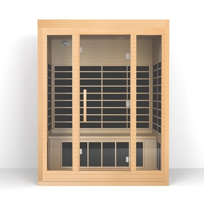 Sauna tradizionale dell'interno di sauna della persona del cedro rosso 3 con la luce principale di fisioterapia