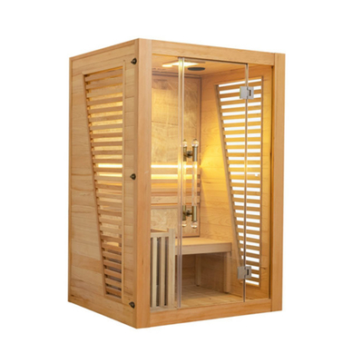 Sauna di legno del vapore 2 tradizionali dell'interno di dimensione della persona