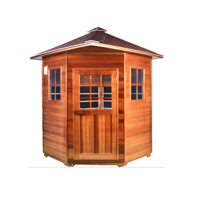 Dimensione asciutta infrarossa di legno della persona di sauna 3 all'aperto - 4 di stile tradizionale