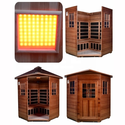 Dimensione asciutta infrarossa di legno della persona di sauna 3 all'aperto - 4 di stile tradizionale