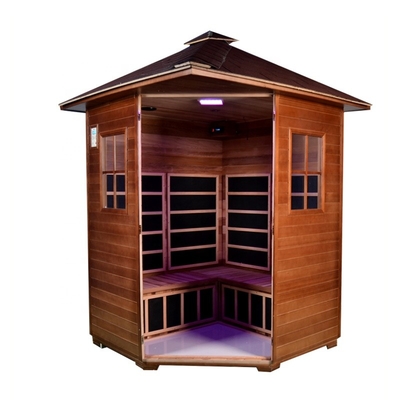 Dimensione asciutta infrarossa di legno della persona di sauna 3 all'aperto - 4 di stile tradizionale