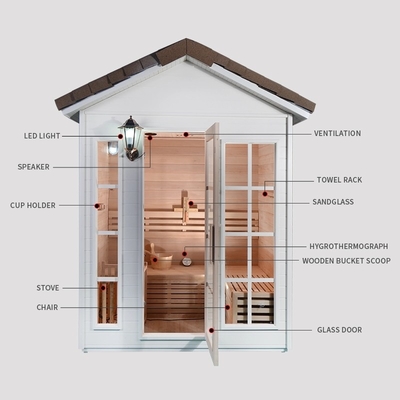 Cedar Steam Sauna Room rosso di legno solido 1 persona con la stufa 6KW