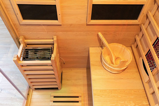 Doppi infrarosso del sistema e stanza di sauna di legno del vapore per uso della famiglia