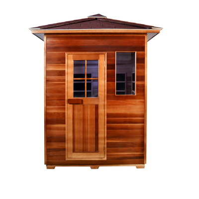 Sauna asciutta all'aperto Cedar Traditional rosso della persona della famiglia 3