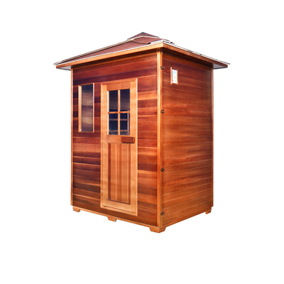 Sauna asciutta all'aperto Cedar Traditional rosso della persona della famiglia 3