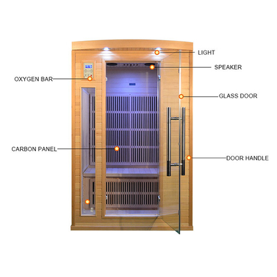 Capacità della persona di Heater Wooden Infrared Sauna Room 2 del pannello del carbonio