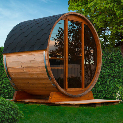 Stanza rossa di Cedar Dark Glass Outdoor Sauna per la persona 6