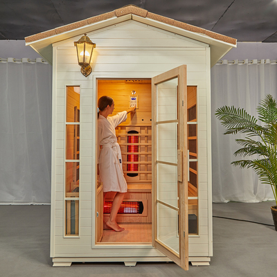 Sauna infrarossa all'aperto del vapore della cicuta di legno solida dell'OEM per la persona 3