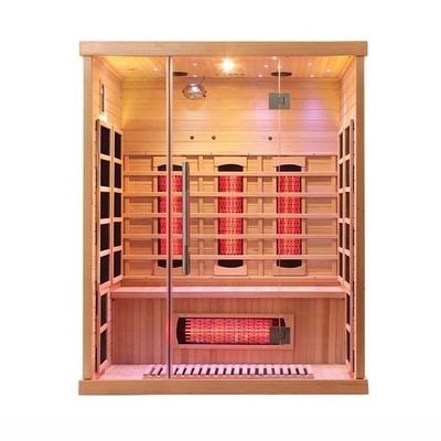 Sauna infrarossa lontana della persona di legno della cicuta 3 con luce variopinta 2100 watt