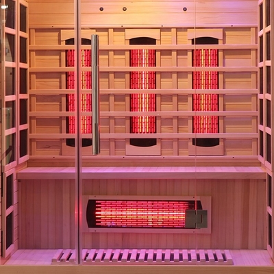 Sauna infrarossa lontana della persona di legno della cicuta 3 con luce variopinta 2100 watt