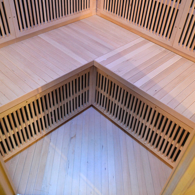 Sauna infrarossa lontana dell'interno di legno d'angolo della persona delle case 3 - 4 di progettazione con il FME basso