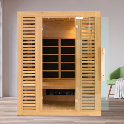 Stanza asciutta lontano infrarossa dell'interno di sauna di legno della cicuta di 3 persone con ossigeno Ionizer