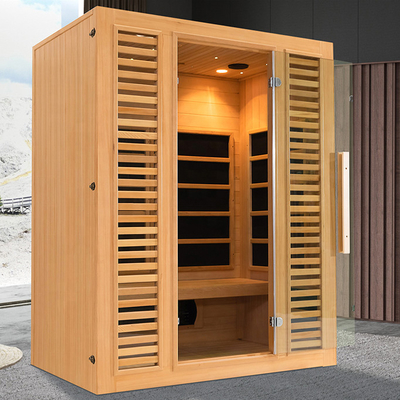 Stanza asciutta lontano infrarossa dell'interno di sauna di legno della cicuta di 3 persone con ossigeno Ionizer