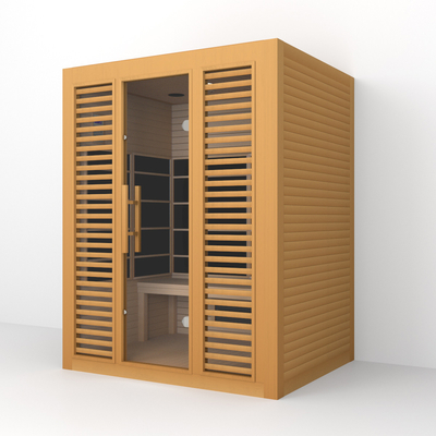 Stanza asciutta lontano infrarossa dell'interno di sauna di legno della cicuta di 3 persone con ossigeno Ionizer