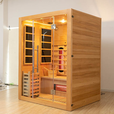 Sauna a infrarossi a vapore in legno compatibile con Bluetooth per 3 persone per la casa