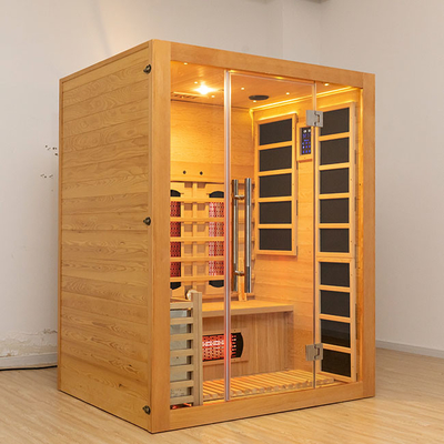 Sauna a infrarossi a vapore in legno compatibile con Bluetooth per 3 persone per la casa