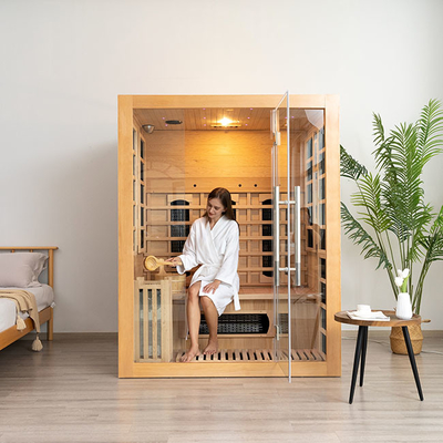 Sauna a infrarossi a vapore in legno compatibile con Bluetooth per 3 persone per la casa