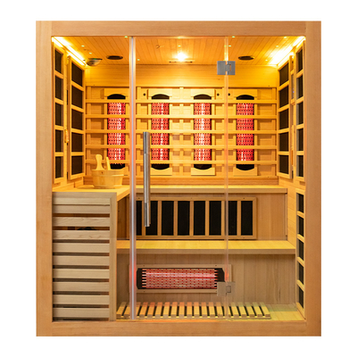 Sauna a vapore a infrarossi per interni per 4 persone in legno massello di grandi dimensioni per la casa