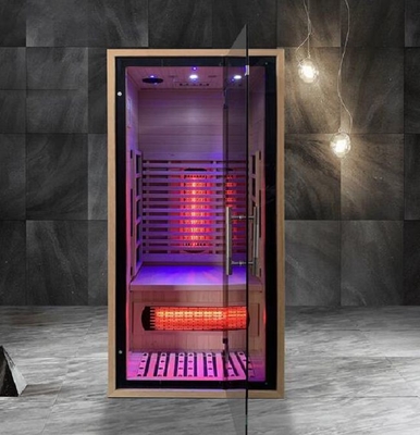 Sauna in legno Hemlock canadese per interni vicino a infrarossi lontani per 1 persona