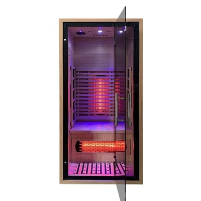Sauna in legno Hemlock canadese per interni vicino a infrarossi lontani per 1 persona