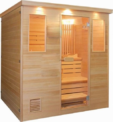Stanza di sauna a vapore di legno solido con la multi dimensione della stufa 6KW facoltativa