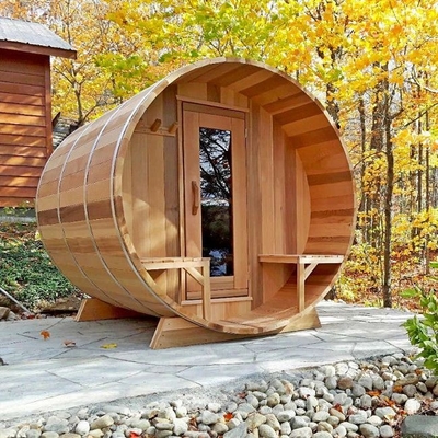 Sauna a vapore all'aperto del barilotto del cedro rosso di legno solido dell'OEM per il cortile