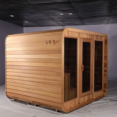 Sala sauna esterna secca a cedro per la salute e il rilassamento 15 ~ 90 ° C Temperatura di montaggio richiesta