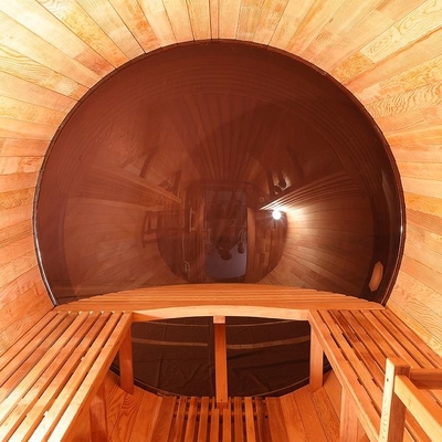 Chiara sauna rossa di vista panoramica del vapore di Cedar Wood Electric Heater Wet all'aperto