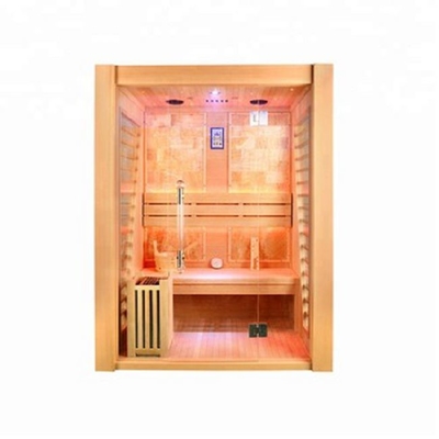 Stanza dell'interno di sauna del vapore di legno della cicuta di dimensione di 3 persone con la stufa elettrica