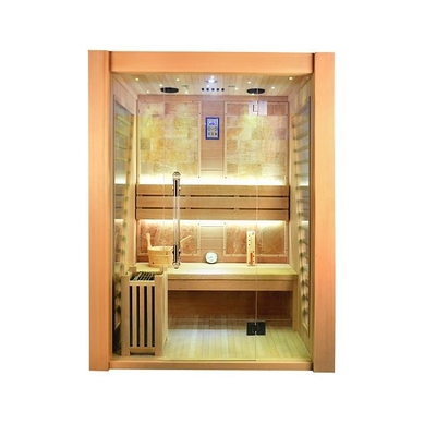 Stanza dell'interno di sauna del vapore di legno della cicuta di dimensione di 3 persone con la stufa elettrica