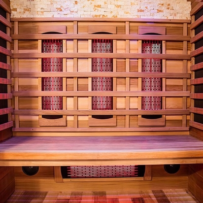 Stanza rossa di legno solida di sauna di Cedar Luxury Indoor Full Spectrum per la persona 3