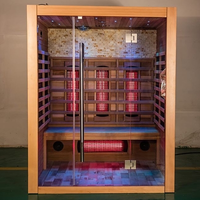 Stanza rossa di legno solida di sauna di Cedar Luxury Indoor Full Spectrum per la persona 3