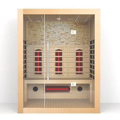 Stanza asciutta domestica di legno di sauna di spettro completo dell'interno di 3 persone in cicuta