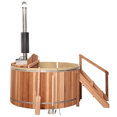 Stanza di sauna di Cedar Wood Hot Tub Steam con la stufa bruciante di legno