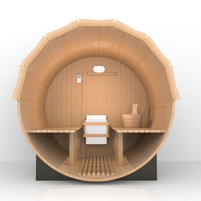 Stanza tradizionale di Heater Outdoor Wooden Barrel Sauna del vapore con il portico