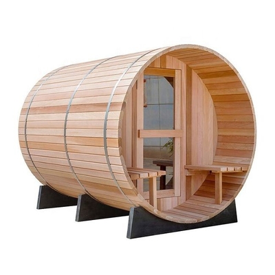 Stanza tradizionale di Heater Outdoor Wooden Barrel Sauna del vapore con il portico