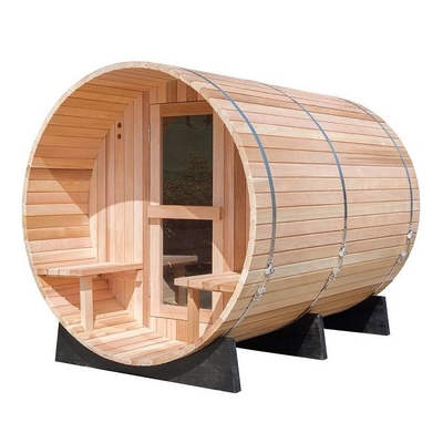 Stanza tradizionale di Heater Outdoor Wooden Barrel Sauna del vapore con il portico
