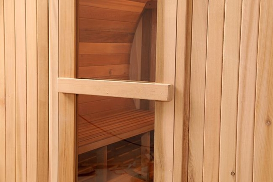 Legno solido all'aperto Cedar Dry Steam Barrel Sauna rosso con la stufa 6KW