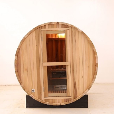 Legno solido all'aperto Cedar Dry Steam Barrel Sauna rosso con la stufa 6KW