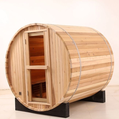 Legno solido all'aperto Cedar Dry Steam Barrel Sauna rosso con la stufa 6KW