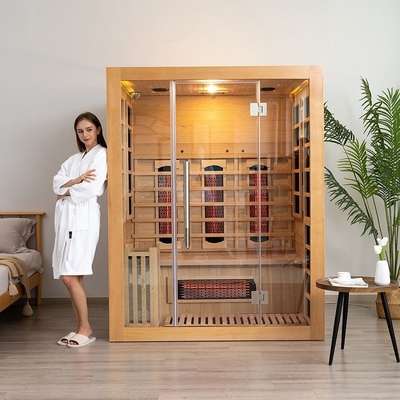 2-In-1 ha combinato la sauna dell'interno infrarossa del vapore della persona della casa 3 di legno