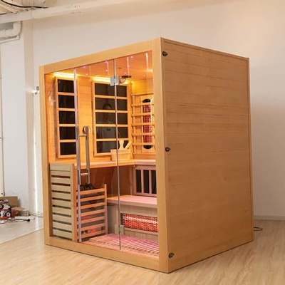Persona infrarossa di legno solida di sauna 4 del vapore di combinazione dell'interno della cicuta
