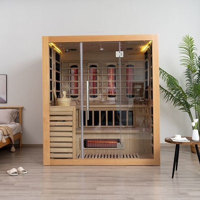 Persona infrarossa di legno solida di sauna 4 del vapore di combinazione dell'interno della cicuta
